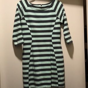 Mint and gray striped dress